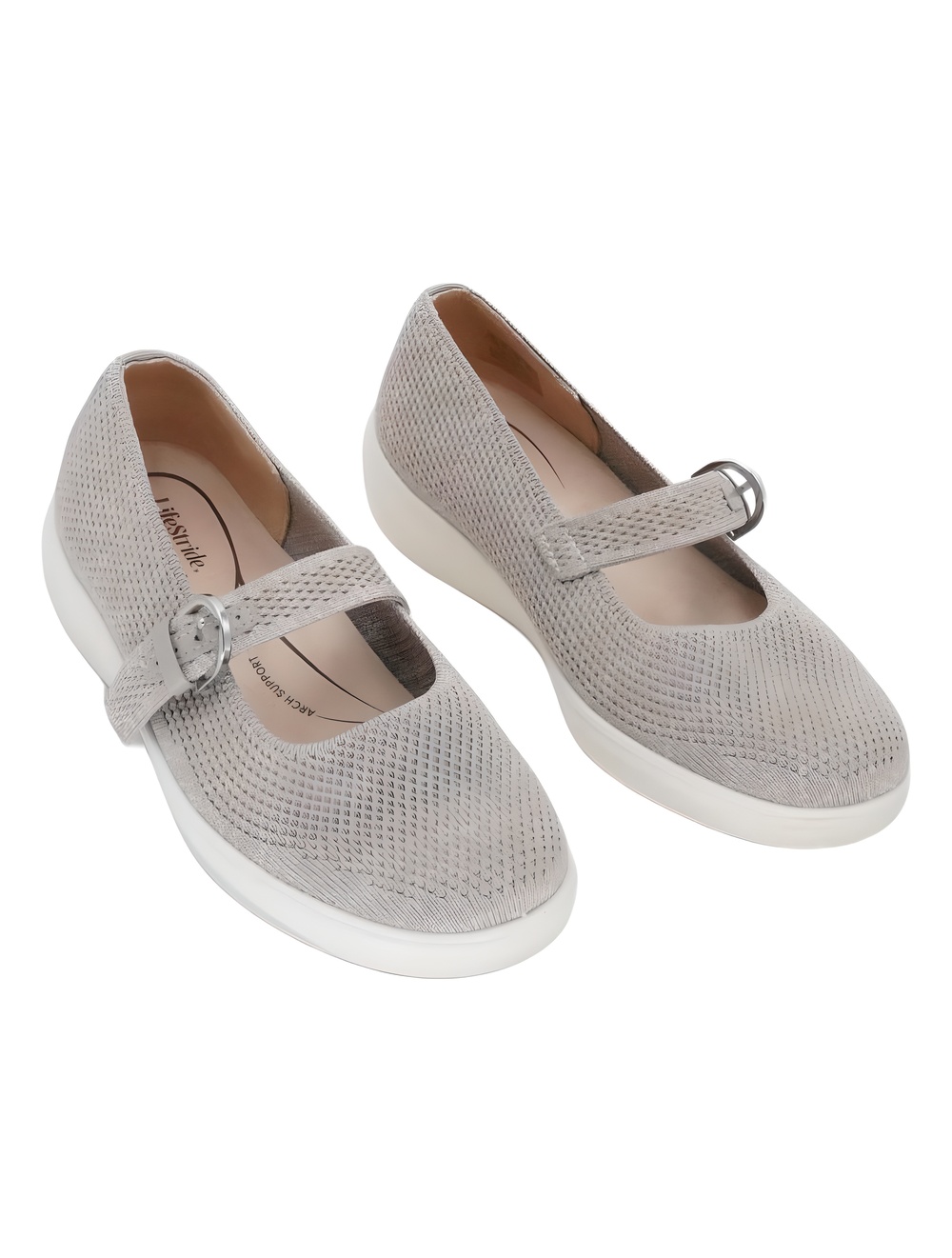 LifeStride Nuevo Simply Taupe Knit Mary Jane Comfort Sneakers Size 7.5M